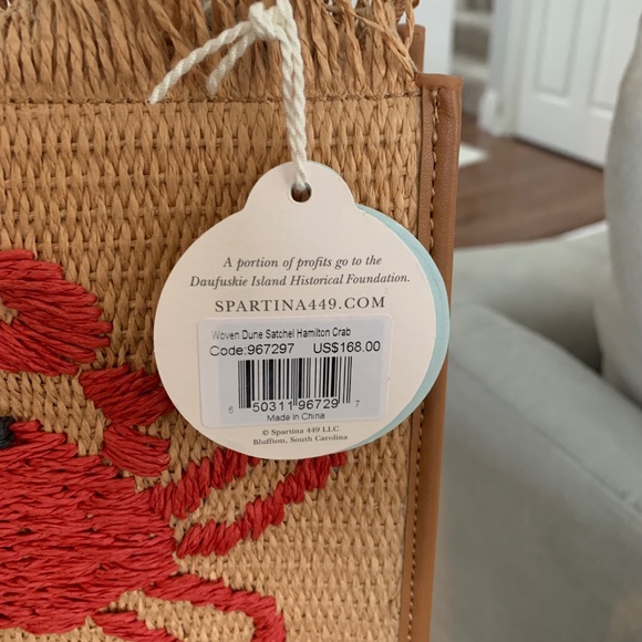 Spartina 449 woven straw satchel Hamilton crab - Picture 12 of 14